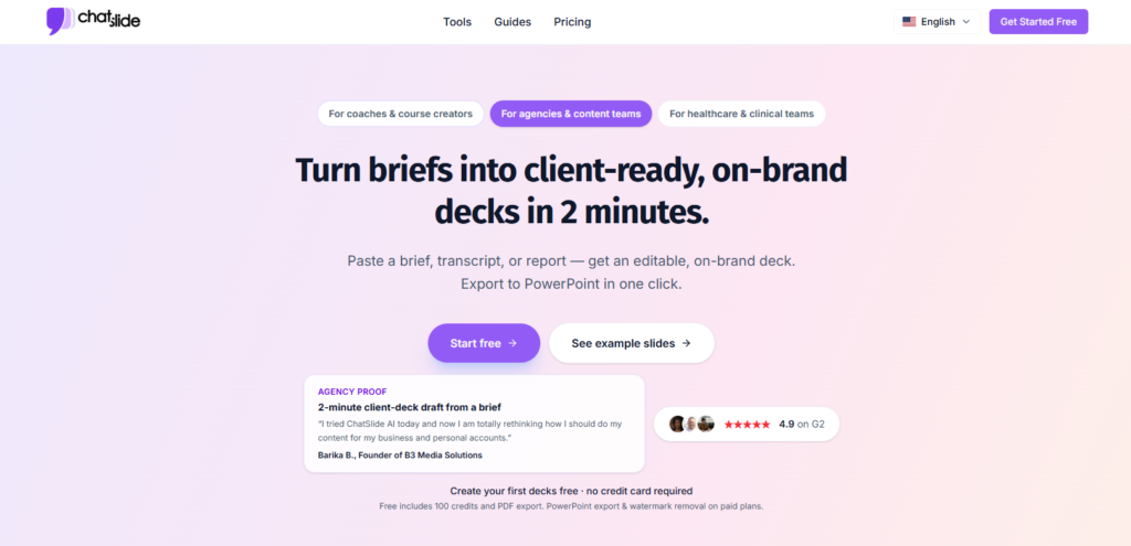 ChatSlide presentation maker tool