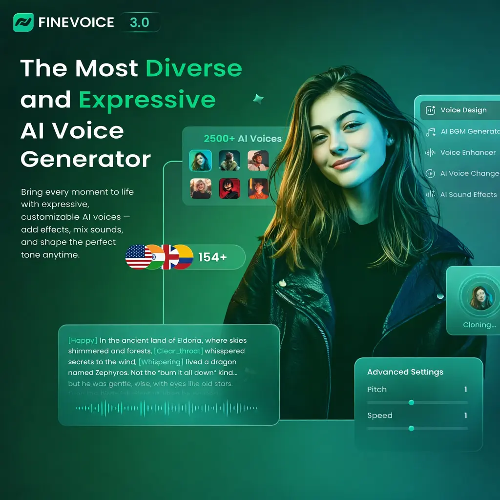 FineVoice AI Voice Cloning Voice Generator Tool