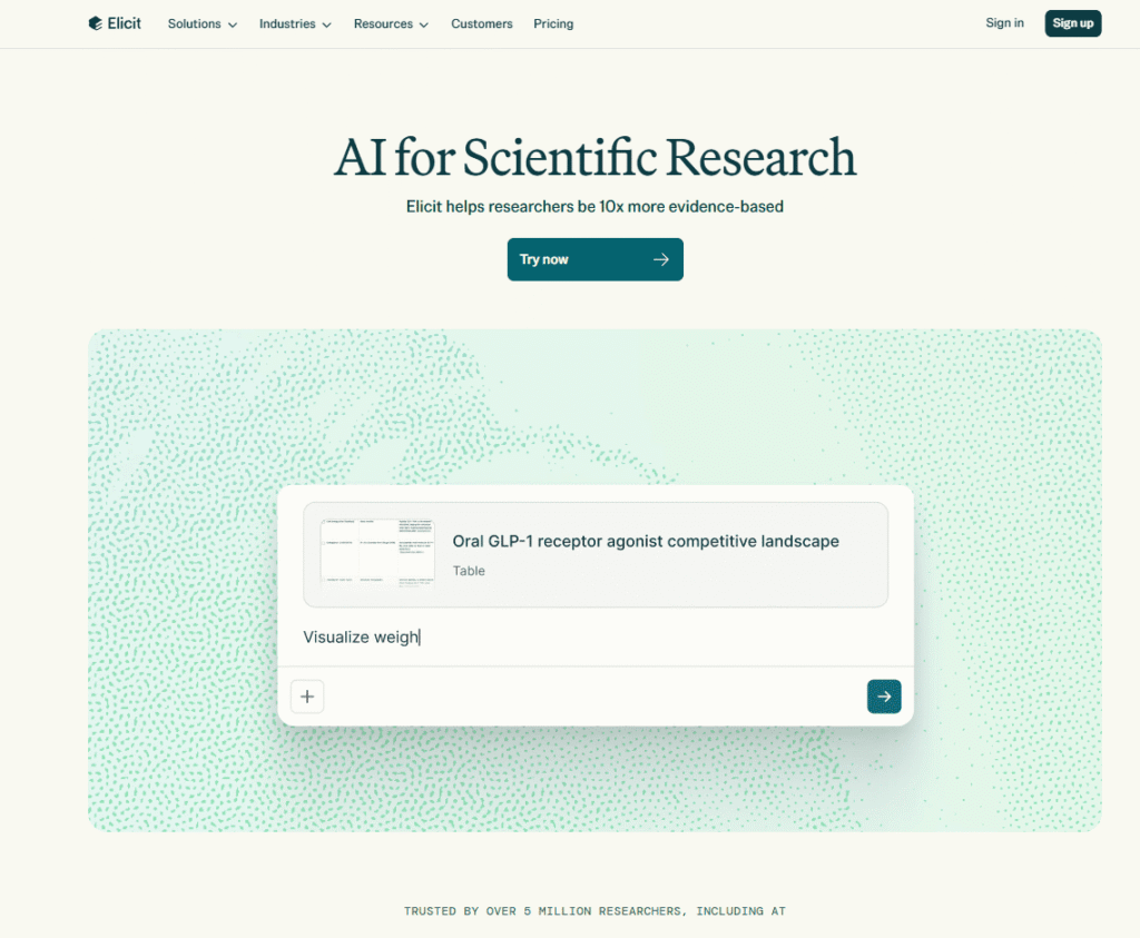Elicit AI for Scientiﬁc Research