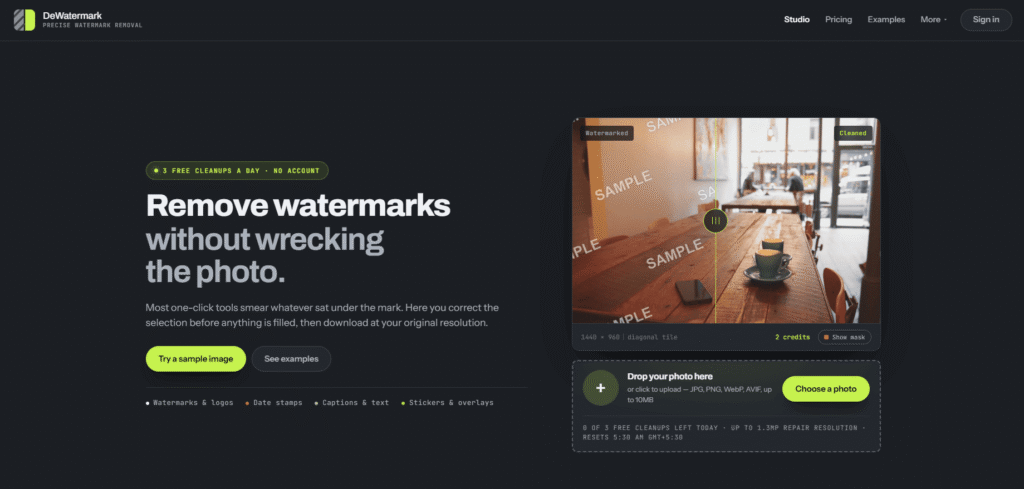 DeWatermark 2 DeWatermark AI Water mark remover