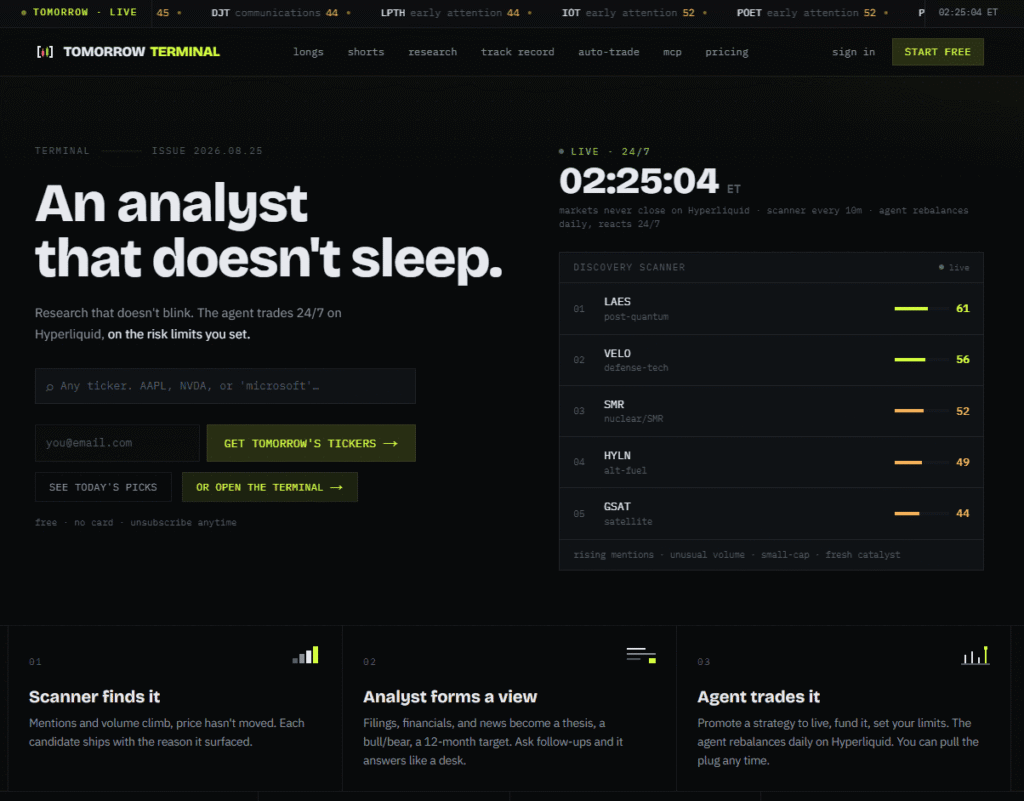 Tomorrow Terminal AI Trading Analyst