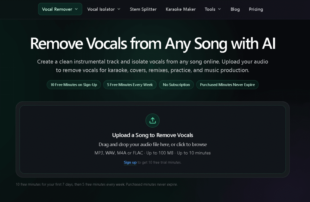 Tunii 2 Tunii AI Vocal Remover