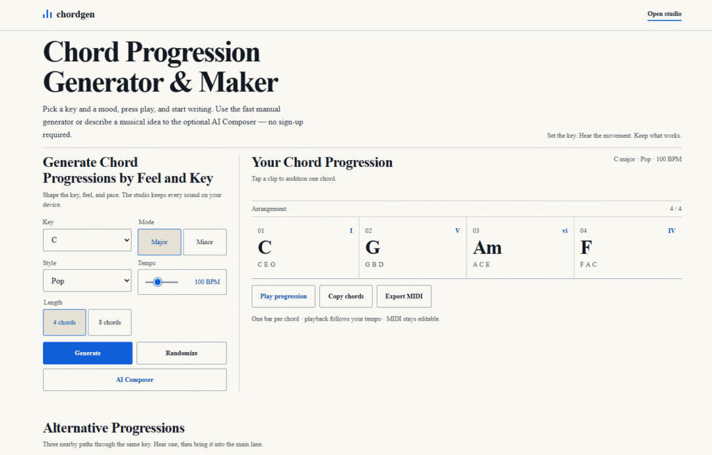 chordgen 2 chordgen AI Music Generator