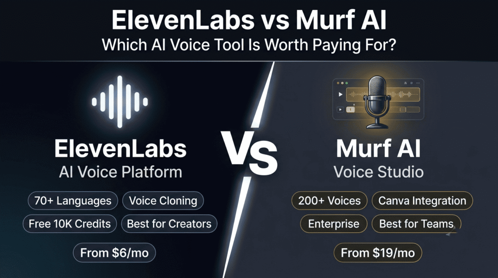 ElevenLabs vs Murf AI 2027 comparison — which AI voice generator is better for creators, teams, and enterprise