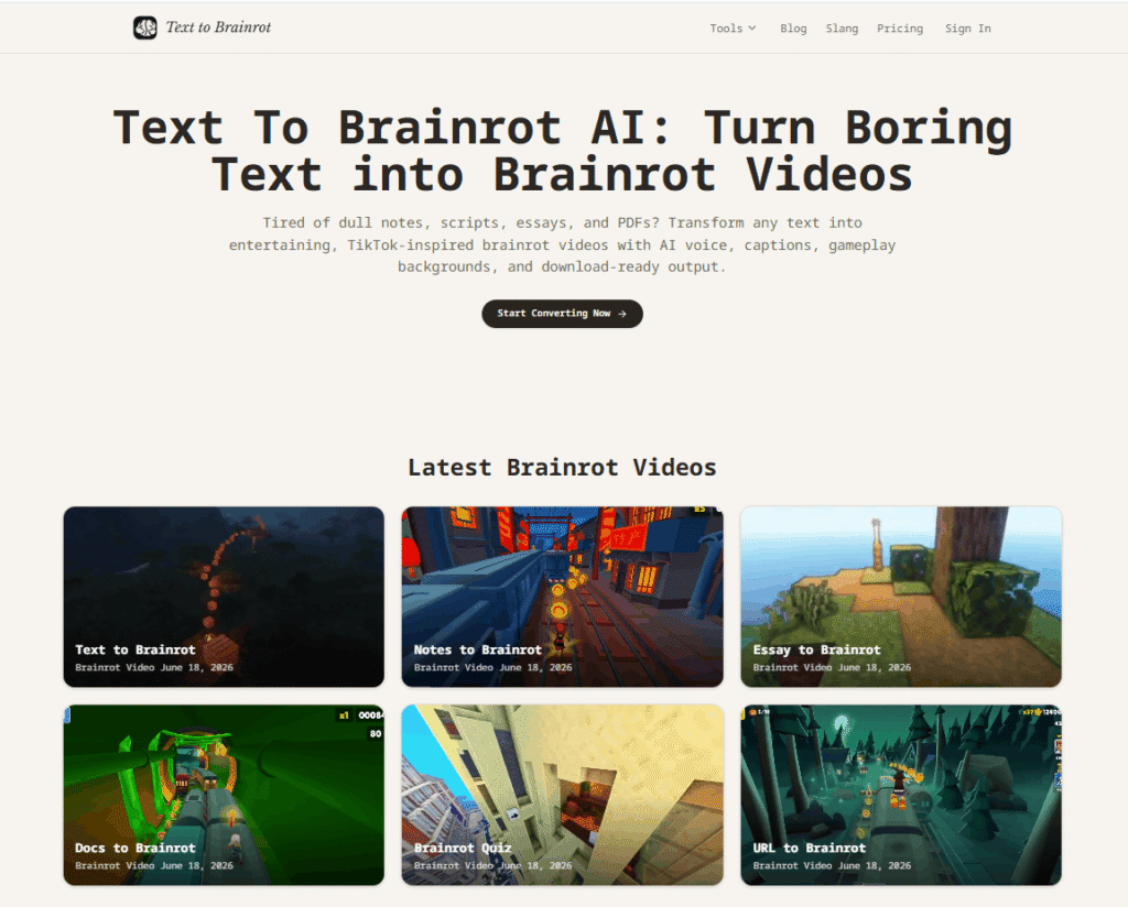 Text to Brainrot 2 Text to Brainrot Ai video
